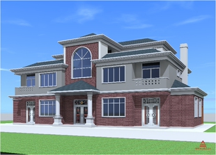 21.3x12.2 两层半双拼农村欧式别墅设计图纸全套施工图农村自建房