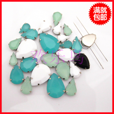 diy水滴形台湾亚克力黑色手缝钻