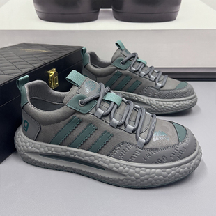 男士 秋冬皮面运动休闲鞋 板鞋 宽脚胖脚鞋 宽楦大码 子软底老爹鞋 男鞋