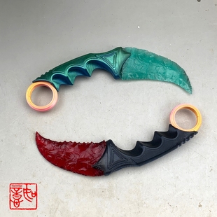 现货蛋白石猫眼石爪子刀黑曜石刀手工打制3D打印柄石器刀男友礼物