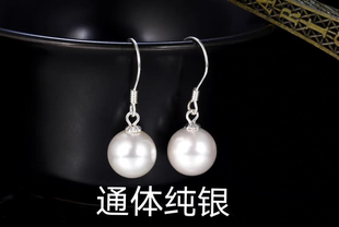 S999纯银耳饰长款耳环女挂钩耳钉防过敏永久不掉色妈妈长短款