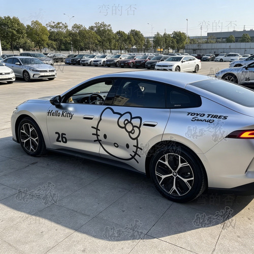 适用长安启源A06车贴Hello KittyKT猫可爱UNI-V/T卡通拉花贴纸画