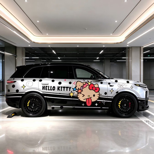 适用于理想l7车贴l8/l9卡通kitty猫I6I7I8I9可爱车身装饰拉花贴纸