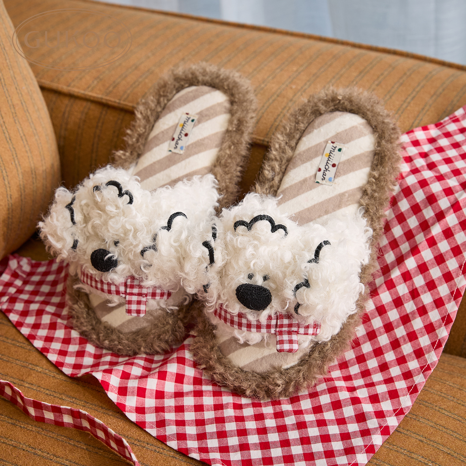 果壳女士居家一字拖鞋