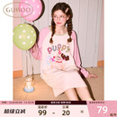 Gukoo 轰轰小狗家居服睡裙宽松透气可外穿 果壳睡裙圆领长袖