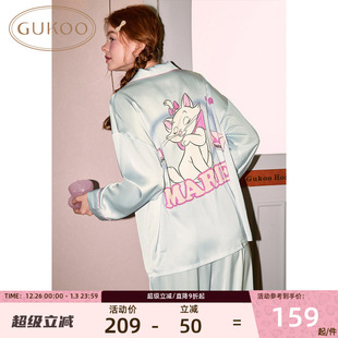 家居服套装 睡衣女春秋玛丽猫系列翻领长袖 可外穿 果壳25新款 Gukoo