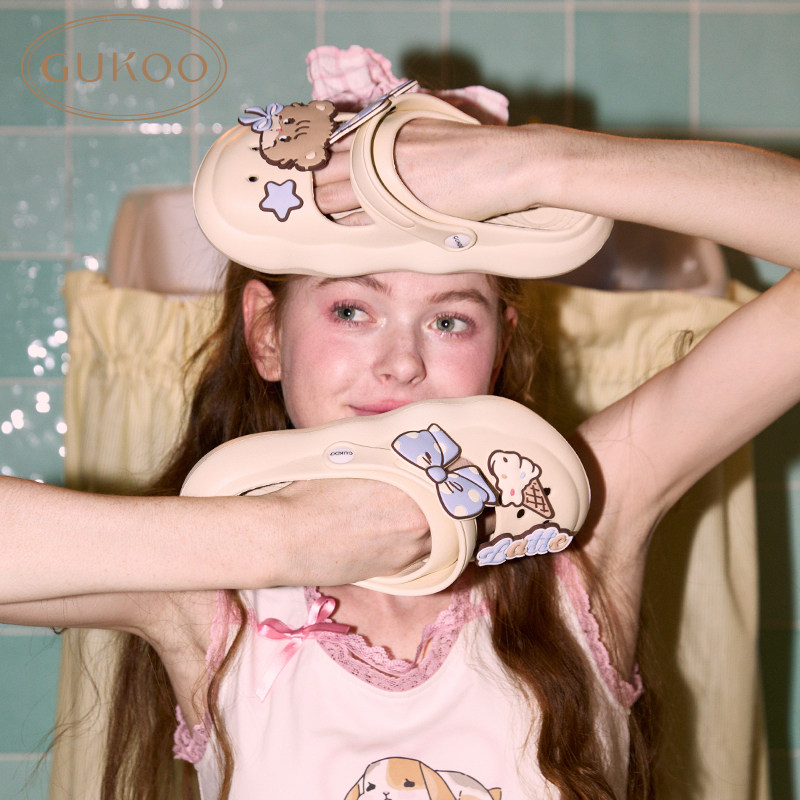 Gukoo/果壳拖鞋Mikko系列洞洞鞋夏季外穿舒适沙滩卡通凉拖,女鞋,洞洞鞋,淘宝优惠券,粉丝福利购,淘宝优惠卷