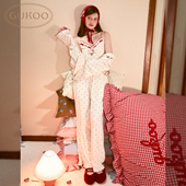果壳睡衣Hellokitty长袖 甜美春季 开衫 Gukoo 居家舒适女士睡衣套装