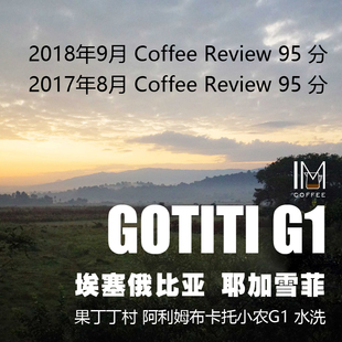 CoffeeReview95分埃塞耶加雪菲产区果丁丁村水洗G1 日晒咖啡豆227