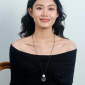 吊坠长款 Moment 巴黎故事 皮绳挂绳项链毛衣链配饰轻奢小众秋冬女