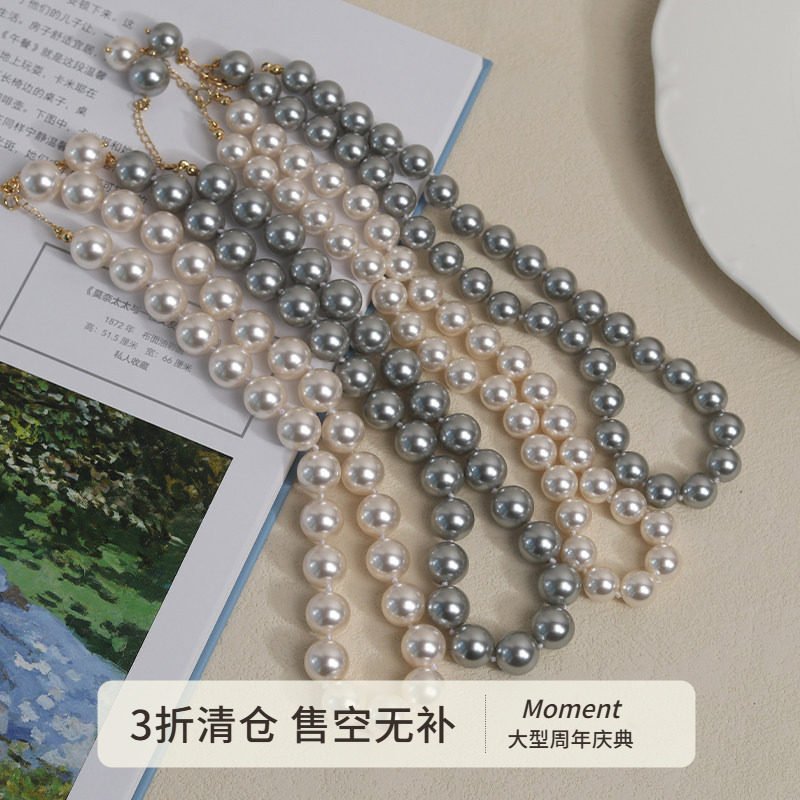 Moment 施家珍珠打结项链锁骨链毛衣链颈链饰品配饰轻奢小众新款