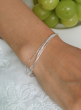 Moment 细若游丝 超闪光纯银多层手链手饰女轻奢小众精致2025新款