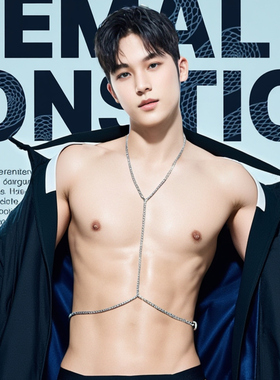 欧美新款男士身体链条项链