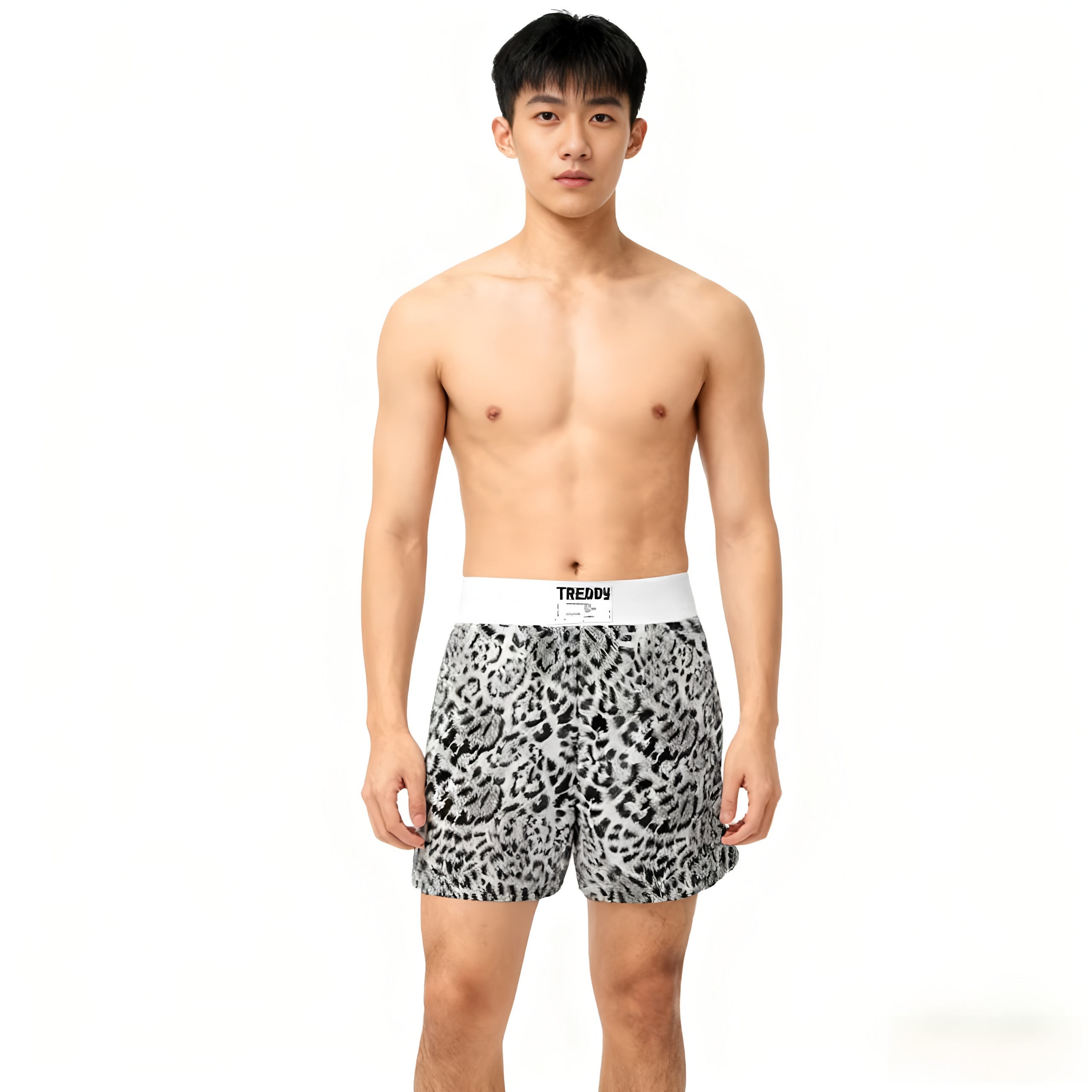 潮流豹纹家居男士阿罗裤大码大裤