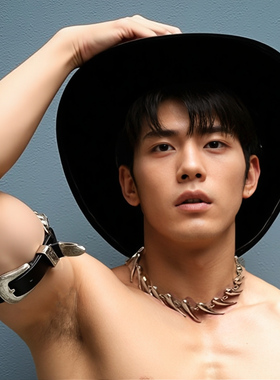 潮男欧美嘻哈荆棘银刺项链