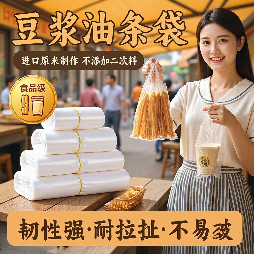 食品级白色塑料袋 背心袋一次性商用打包袋 透明方便袋早餐外卖