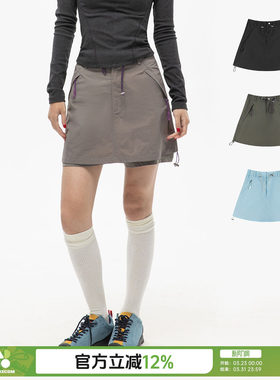 OWOX 户外露营抽绳A字工装半身裙女夏季假两件裙裤设计感美式短裙