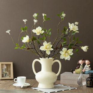 新中式禅意古典素雅白玉兰仿真花假花陶瓷花瓶餐桌家居摆件装饰品