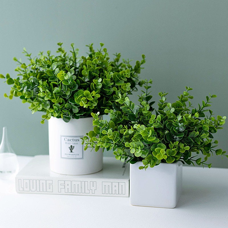 仿真尤加利花艺假花餐桌摆件客厅小摆设绿植盆栽简约多肉家居装饰,家居饰品,仿真花/假花,淘宝优惠券,粉丝福利购,淘宝优惠卷