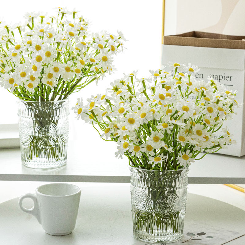 ins风轻奢高端仿真花可可假花小雏菊设计师款客厅餐桌艺术摆件设