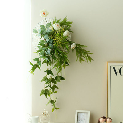 陌上花开创意壁挂装饰品仿真花假绿植客厅餐厅墙面改造氛围感挂件