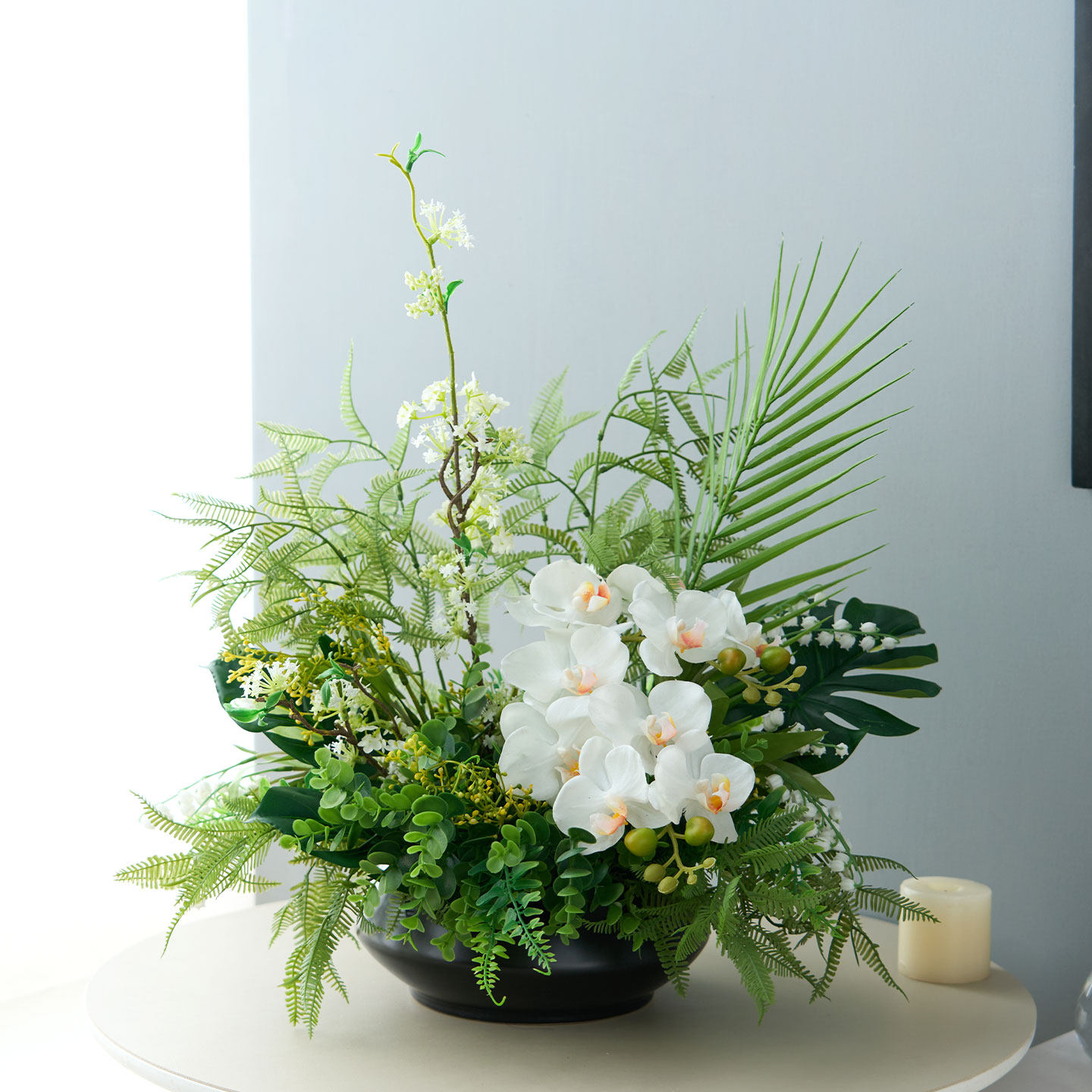 已陌北欧高级感仿真花假绿植客厅餐桌岛台样板间前台装饰摆件盆栽图片