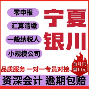 代理记账报税零申报公司个体小规模宁夏银川市石嘴山吴忠固原中卫