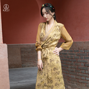 藏族服装女士夏季原创博拉网红藏式松紧袖西藏服拉萨服旅拍藏装