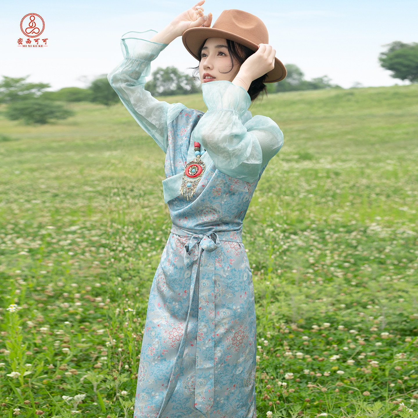 藏装女原创凤喜牡丹藏式博拉裙藏族服装民族风藏袍夏季新款藏服