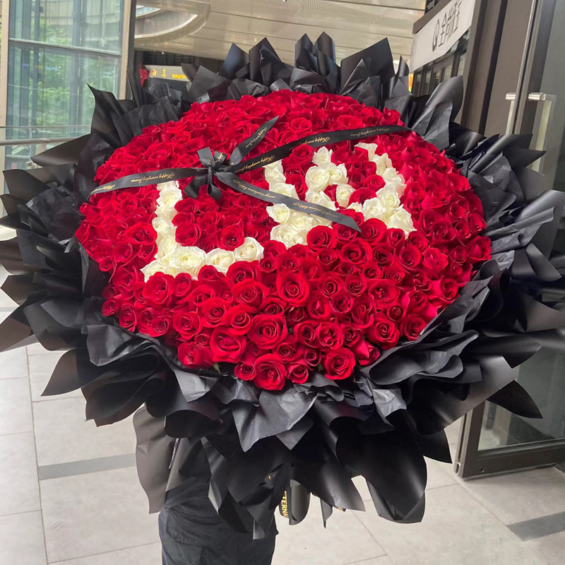 全国99/999/199朵红粉玫瑰花束送女友鲜花速递同城上海北京配送店
