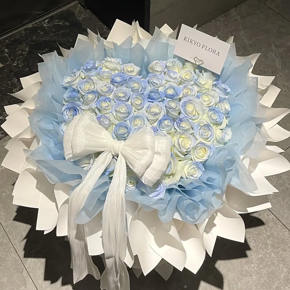 表白求婚碎冰蓝玫瑰花束鲜花速递同城北京上海深圳配送女友生日店