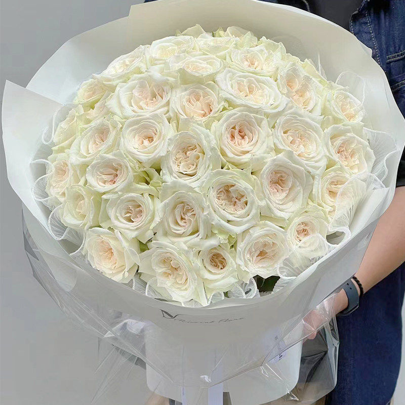 粉玫瑰花束99朵鲜花速递同城北京广州上海花店配送女友闺蜜生日