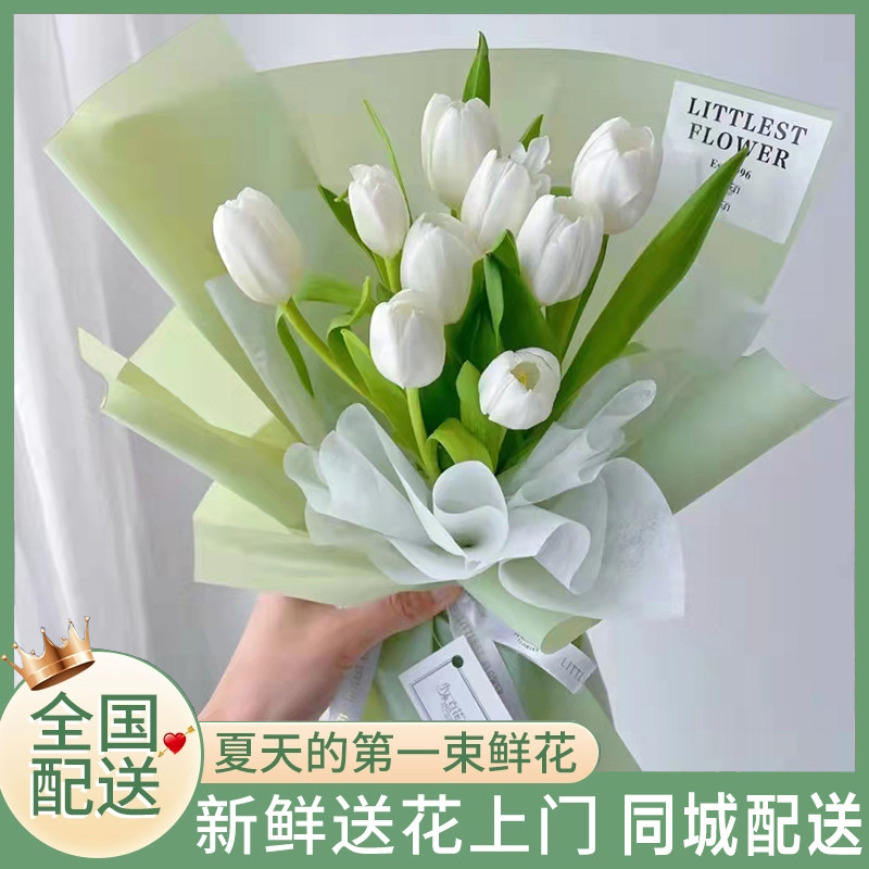 郁金香花束生日表白礼物鲜花速递同城淄博威海洛阳送女友花店配送