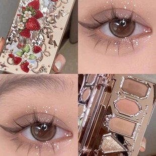 花知晓眼影盘巧克力草莓洛可可五色哑光大地色日常01雪顶冰拿铁