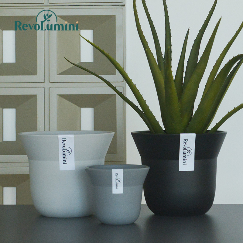 简约树脂花盆黑胶阳台绿植热植