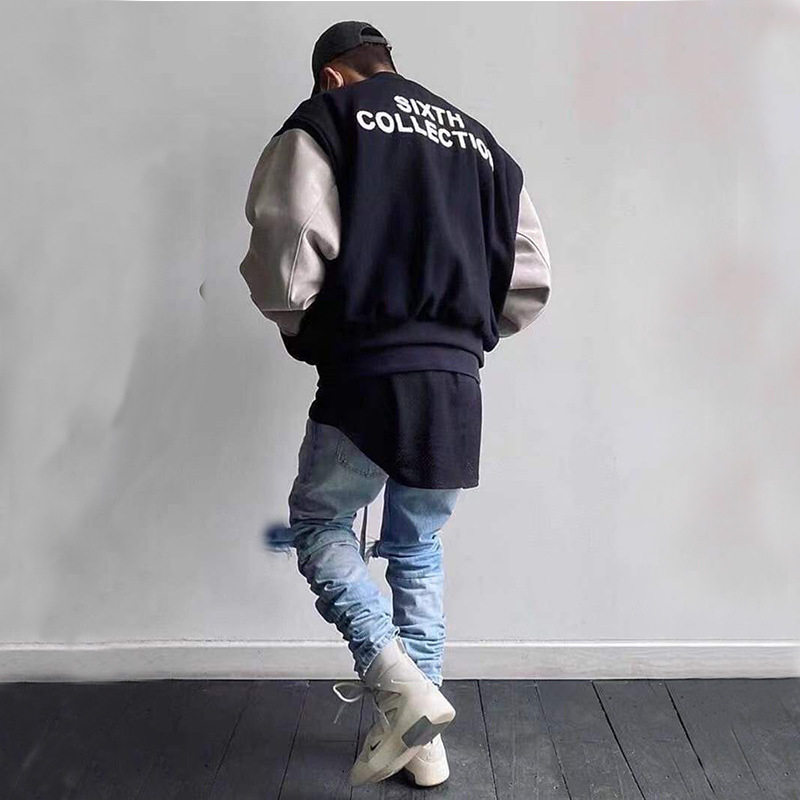 fear of god 6th fog 第六季高街棒球服麂皮夹克植绒字母外套棉服