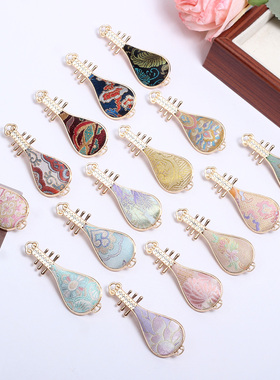 2025新款非遗宋锦饰品真丝宋国风古典琵琶胸针女士旗袍配饰礼品物