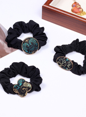 【栖物】新中式名家非遗真宋锦配饰国风发饰发圈发绳上久楷蕉叶莲