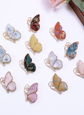 2025年新款女士非遗宋锦饰品真丝国风古典蝴蝶胸针旗袍配饰礼品物