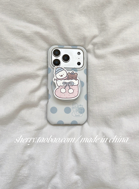 SHERRY*ins风肤感白蓝波点磁吸雪人适用于苹果17ProMax手机壳iPhone16Pro小众少女心15简约14小清新卡通可爱