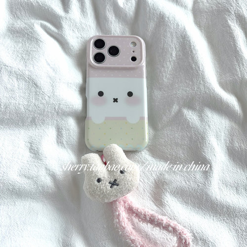 SHERRY*ins风粉白黄波点小兔子适用于苹果18ProMax手机壳iPhone17Pro小众少女心16简约清新15卡通可爱软萌