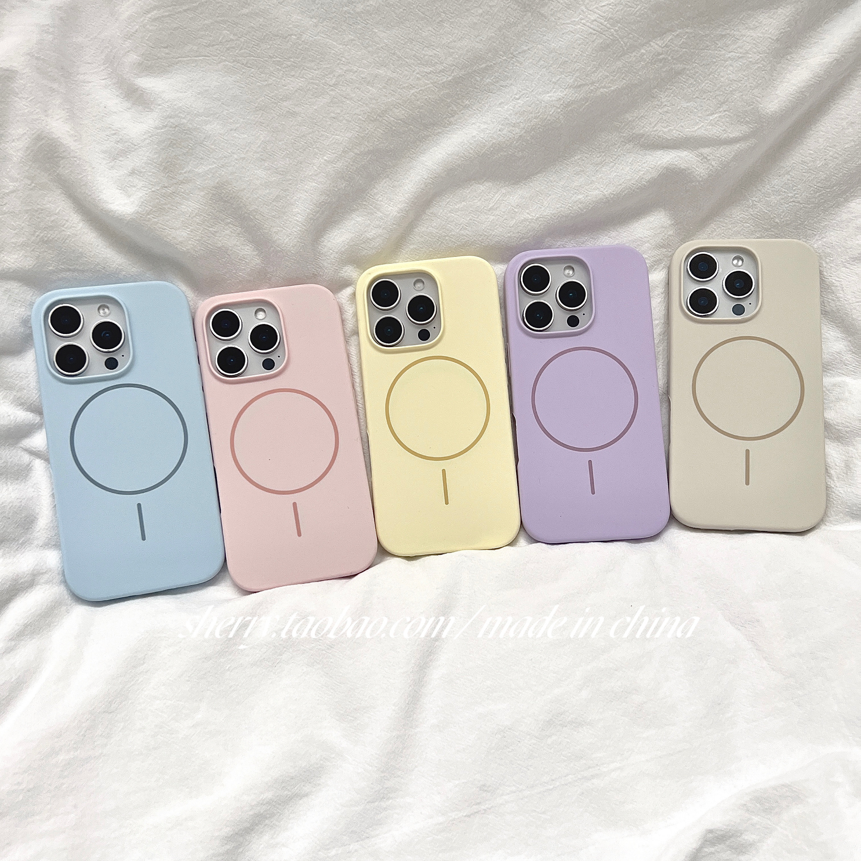 SHERRY*ins高级感纯色细圈磁吸肤感磨砂适用于苹果17ProMax手机壳iPhone15Pro小众少女心15简约14极简13清新,3C数码配件,手机保护套/壳,淘宝优惠券,粉丝福利购,淘宝优惠卷