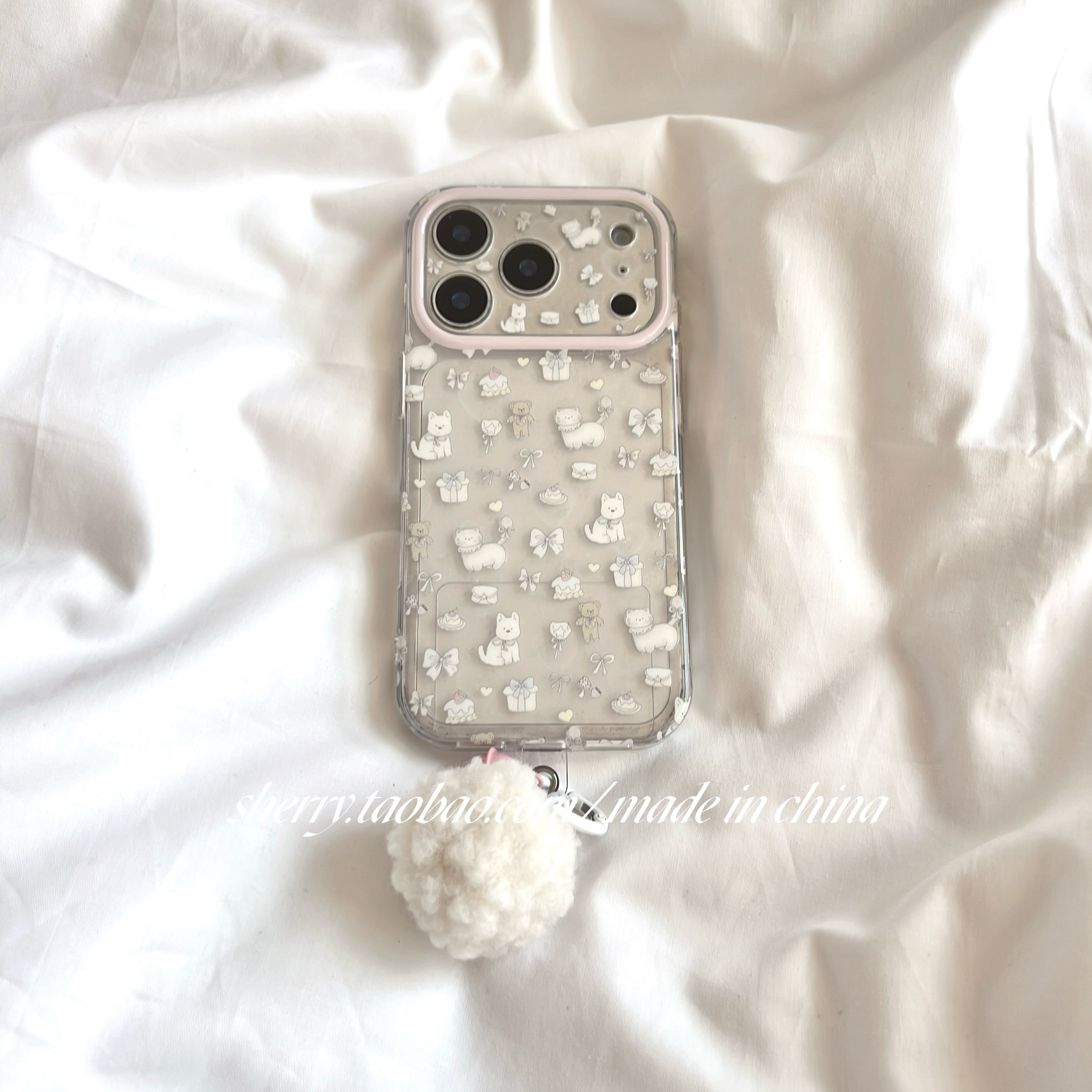 SHERRY*ins风透明满屏蛋糕猫咪狗狗适用于苹果17ProMax手机壳iPhone16Pro小众少女心15简约14小清新卡通可爱,3C数码配件,手机保护套/壳,淘宝优惠券,粉丝福利购,淘宝优惠卷
