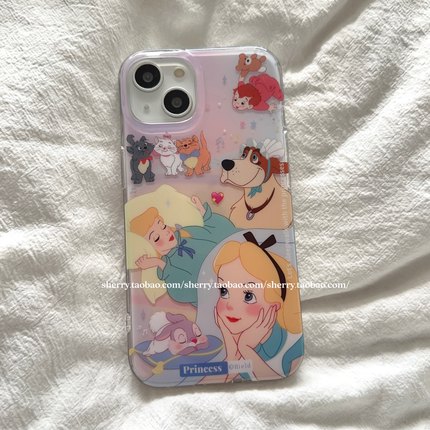 SHERRY*ins甜美卡通金发公主可爱小猫咪适用于iphone17promax苹果16小众15手机壳14少女心13简约12卡通小清新