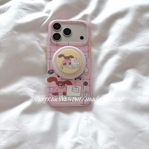 粉格小熊磁吸iPhone17手机壳
