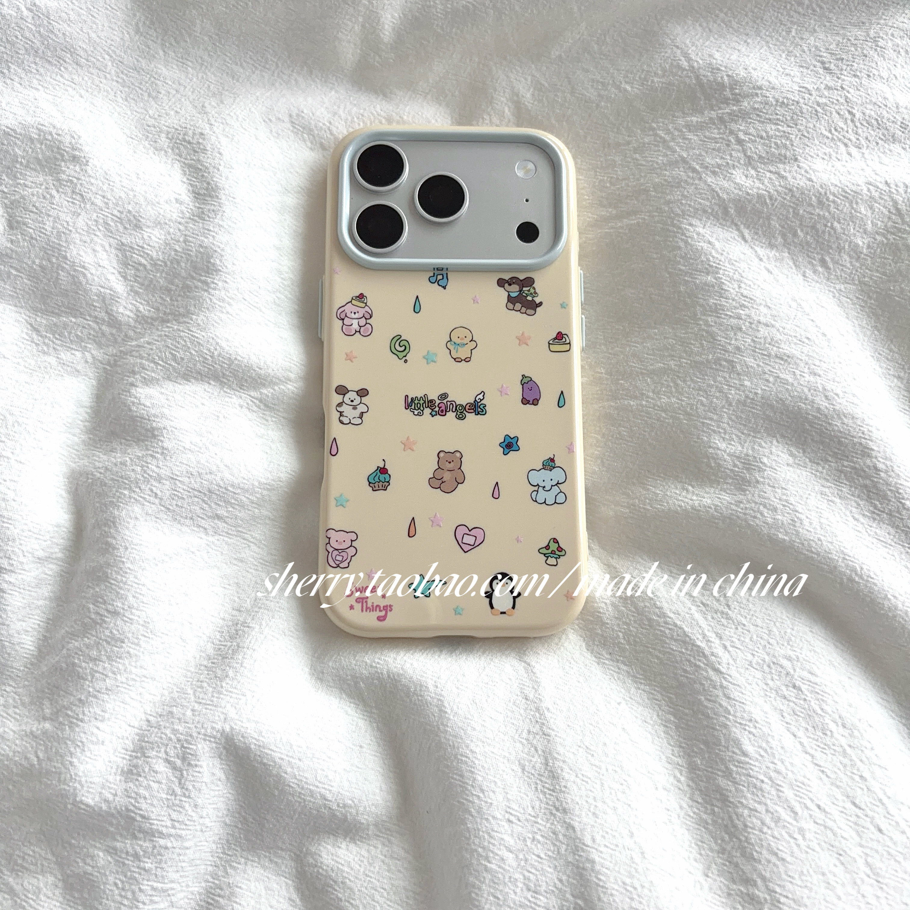 SHERRY*ins风夏日温柔奶黄可爱小动物适用于苹果18ProMax手机壳iPhone17Pro小众少女心16简约小清新卡通软萌