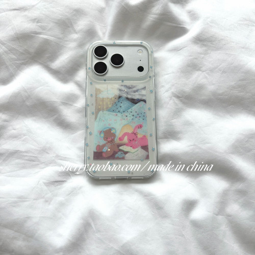 SHERRY*ins风星星帐篷棕熊粉兔适用于苹果17ProMax手机壳iPhone16Pro小众少女心15简约14小清新卡通可爱夏