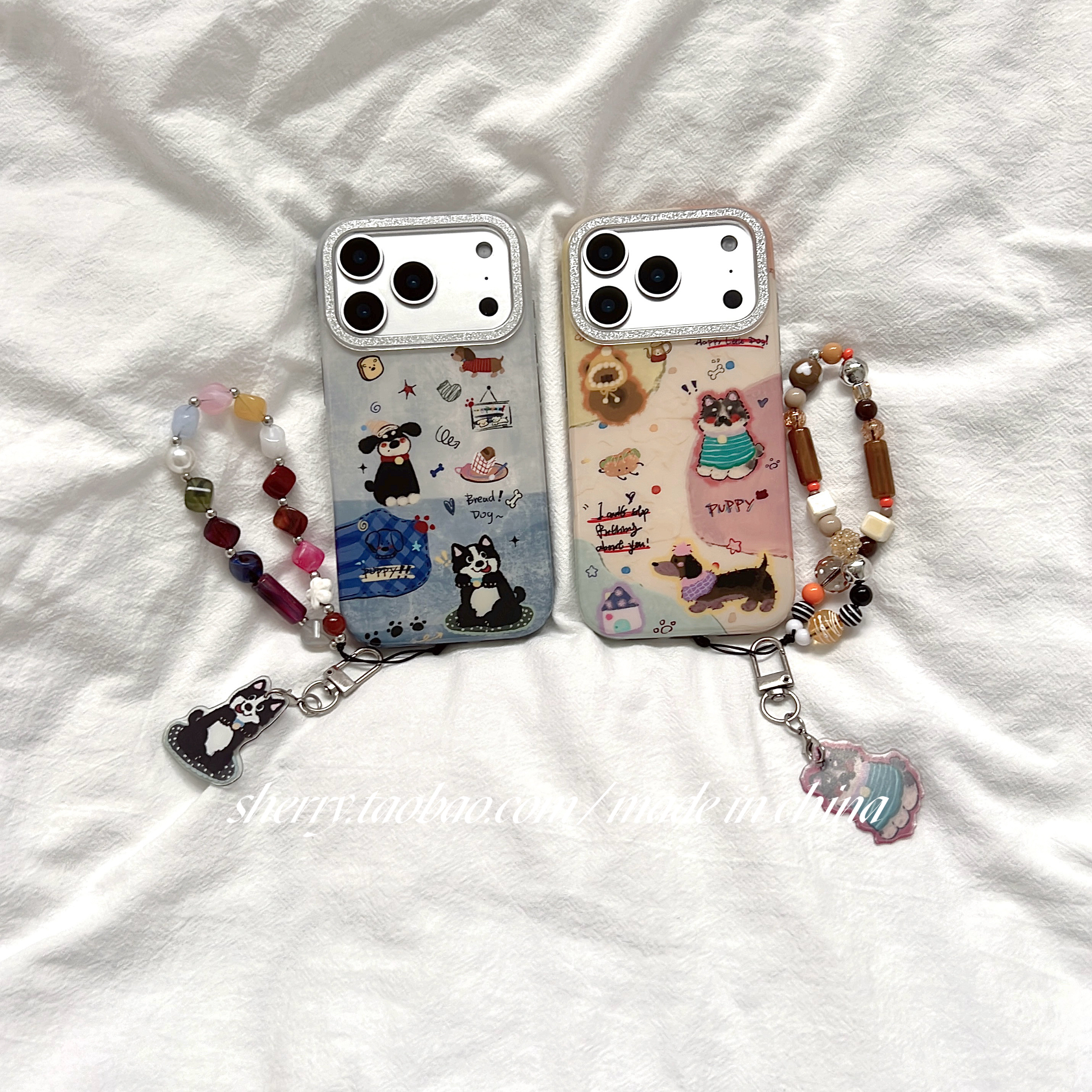 SHERRYins风彩色涂鸦狗狗手机壳