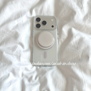 ins风温柔白底裸粉色磁吸适用于苹果17ProMax手机壳iPhone16Pro小众少女心15简约14小清新气质高级感 SHERRY