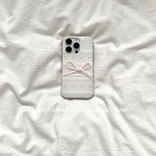 16小众少女心手机壳蕾丝蝴蝶结